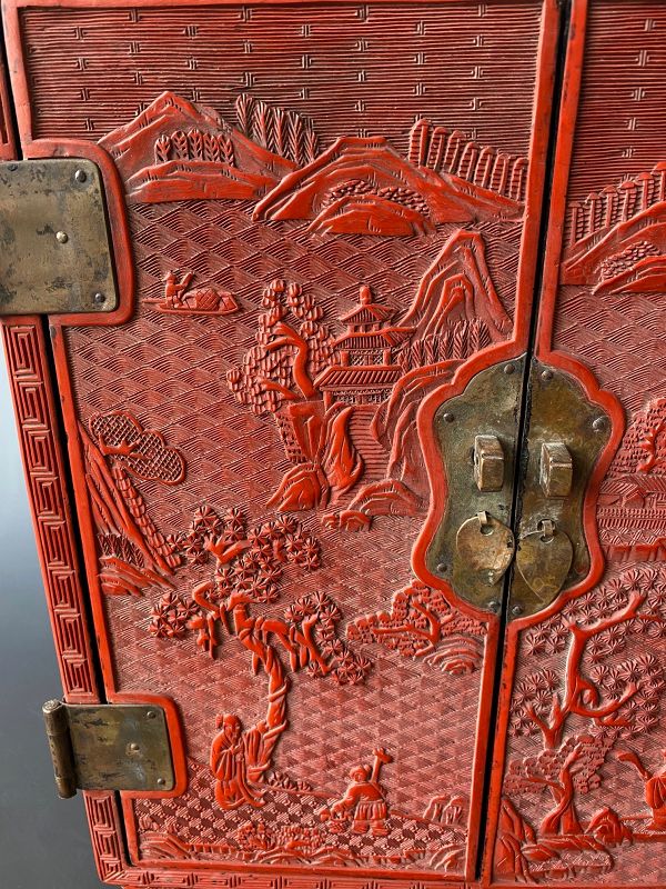 Chinese Antique Small Cinnabar Cabinet (item #1512989)