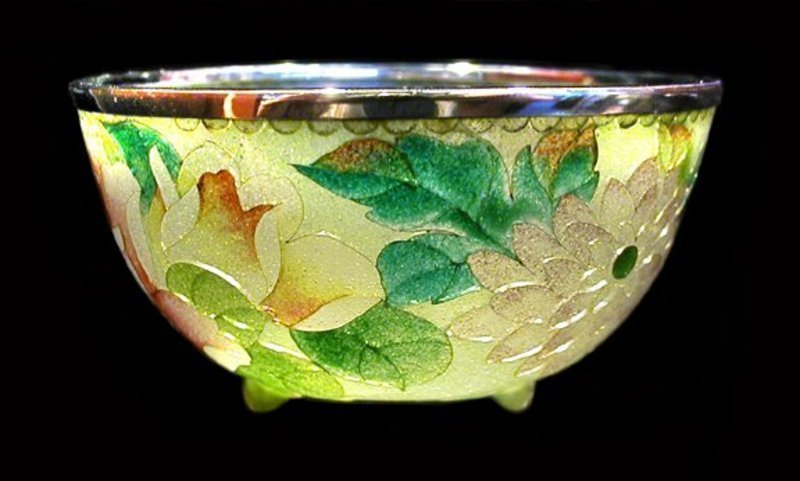 Japanese Plique-a-jour Cloisonne Small Bowl