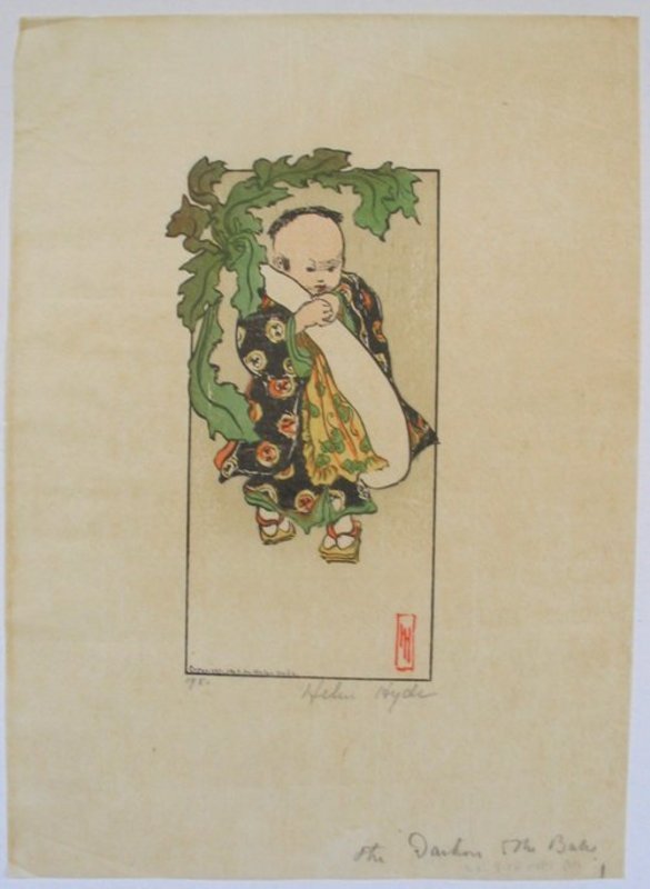 "Daikon and the Baby",  print by Helen Hyde