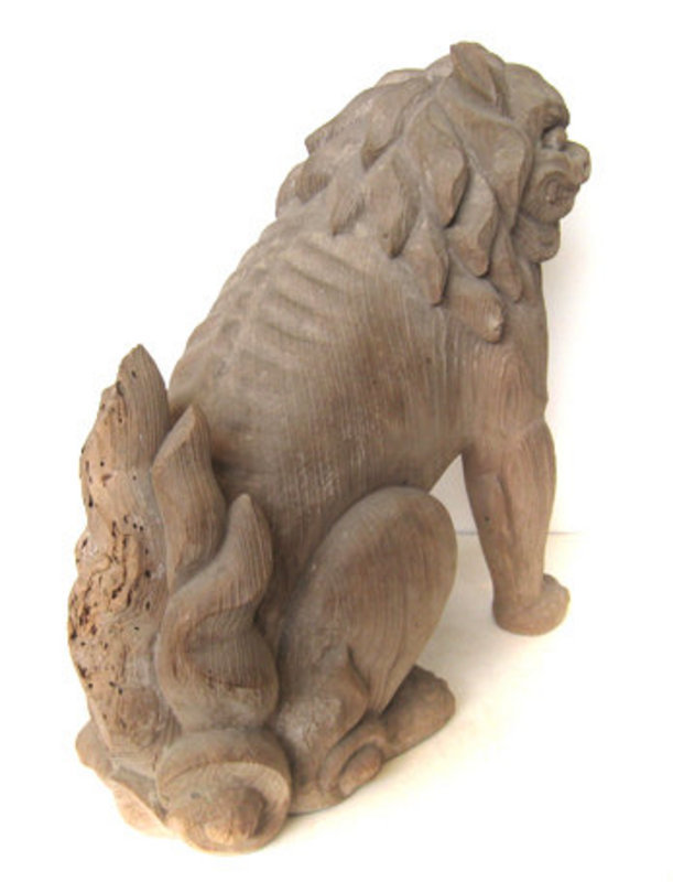 Wonderful Japanese Antique Wooden Fu-dogs