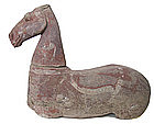Chinese Han Dynasty Tomb Pottery Figure of Horse