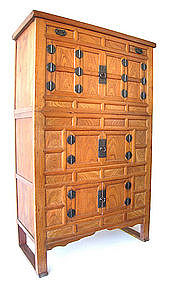 Large Antique Korean Three-level Kitchen Cabinet