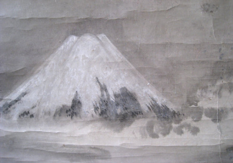 Large Japanese Scroll Painting of Mt. Fuji