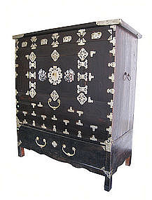 Korean Antique Head Side Chest with Inlay