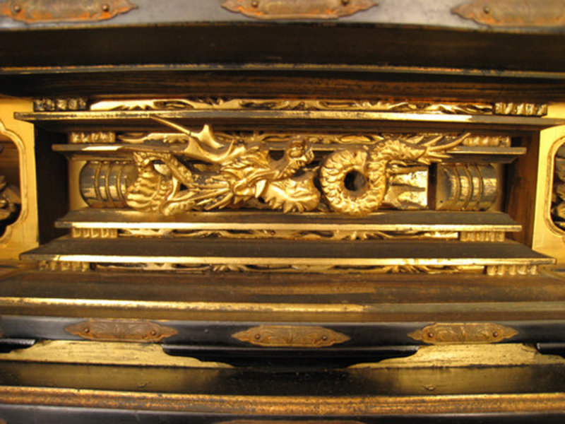 Japanese Butsudan Shrine With Beautiful Gold Interior