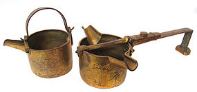 Antique Gilt Copper Buddhist Ritual Vessels