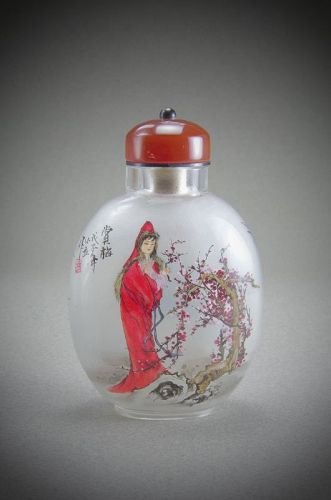Inside or Reverse Painted Chinese Snuff Bottle by artist Lin XiaoLi