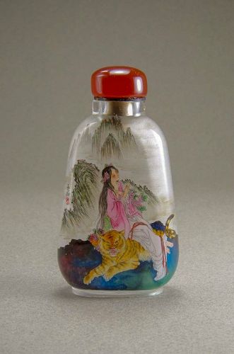 Inside or Reverse Painted Chinese Snuff Bottle by Artist Wang Mengzhai